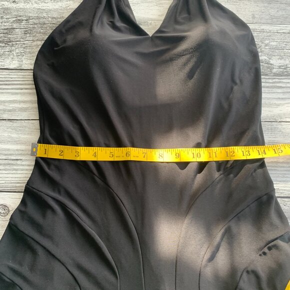 Vintage Y2K David Dixon Stretch Jersey Knit Halter Bodycon Fit & Flare Dress - Picture 13 of 15